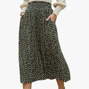 Exlura High Waisted Floral Maxi Skirt